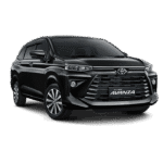 Toyota Avanza hitam tampak depan untuk layanan rental mobil Bogor dengan driver profesional
