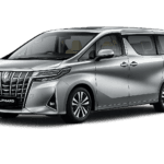 Toyota Alphard abu-abu tampak samping untuk layanan sewa mobil premium Bogor dengan driver profesional