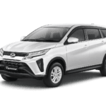 Daihatsu Terios putih tampak serong depan dan samping untuk layanan sewa mobil Bogor dengan driver profesional