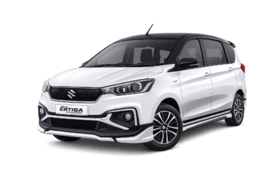 Suzuki All New Ertiga Hybrid putih dari Efrata Rent Car untuk layanan sewa mobil dengan supir di Bogor.