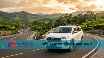 Toyota Innova putih sewa mobil Bogor ke Bandung di jalan Puncak